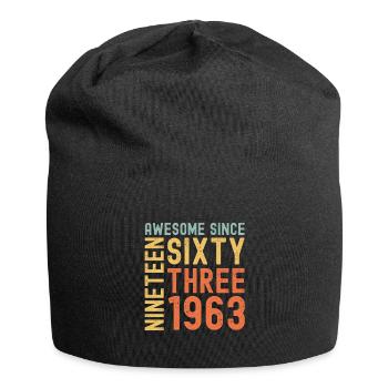 Awesome since 1963 Geburtstag Geschenk Jahreszahl - Jersey-Beanie - Schwarz - Vorne
