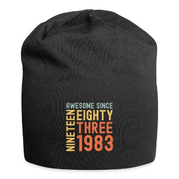 Awesome since 1983 Geburtstag Geschenk Jahreszahl - Jersey-Beanie - Schwarz - Vorne