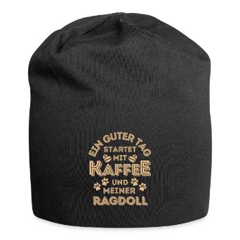 Ragdoll Katze Kaffee Cafe - Jersey-Beanie - Schwarz - Vorne