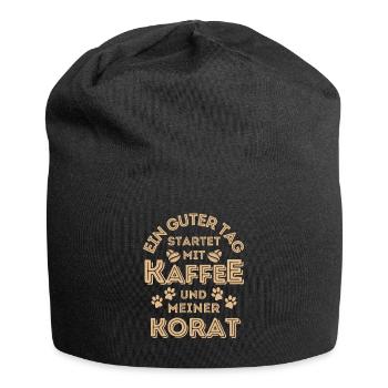 Korat Katze Kaffee Cafe - Jersey-Beanie - Schwarz - Vorne