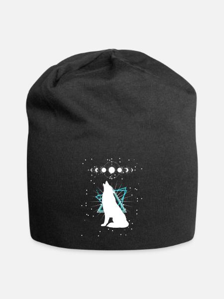 Sternen Wolf - Jersey-Beanie - Schwarz