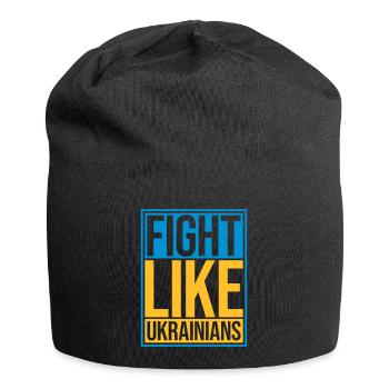 fight like ukrainians quote - Jersey Beanie - black - Front
