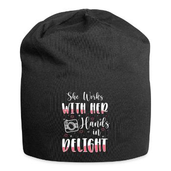 Fotograf Fotografin Spiegelreflex Motiv - Jersey-Beanie - Schwarz - Vorne
