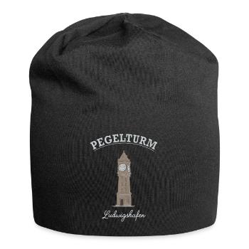 Pegelturm Ludwigshafen am Rhein, Wahrzeichen - Jersey-Beanie - Schwarz - Vorne