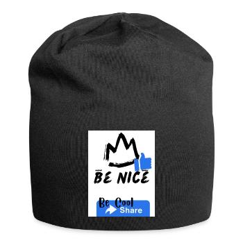 Motivateur, inscription cool .texte intéressant - Bonnet en jersey - noir - Devant