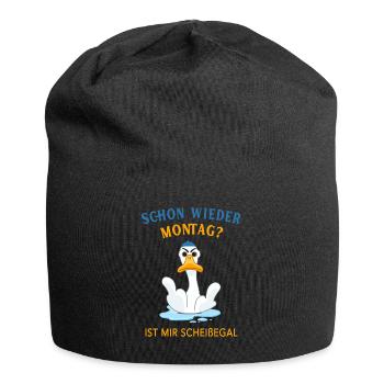 Schon wieder Montag? Ist mir Scheißegal - Jersey-Beanie - Schwarz - Vorne