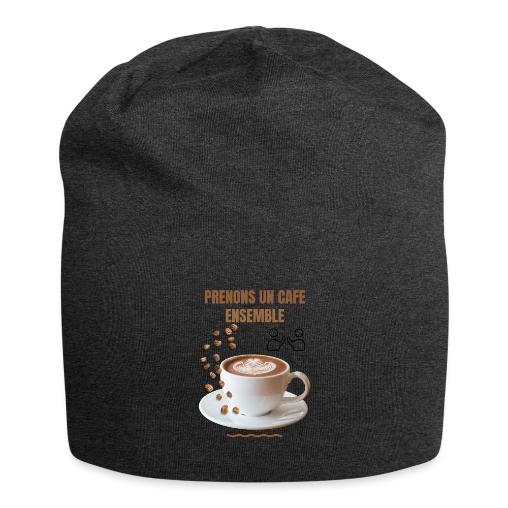 Prenons un café ensemble – Bonnet en jersey charbon