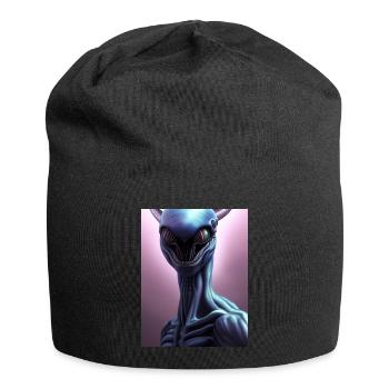 Gruseliges Alien - Jersey-Beanie - Schwarz - Vorne