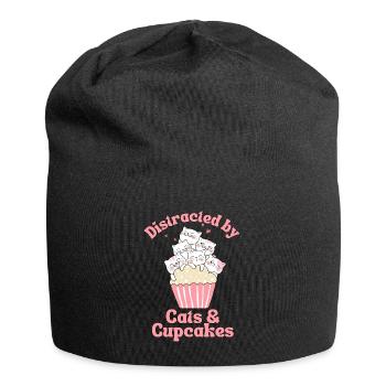 Katze Cupcake kawaii Cupcake und Katzen Liebhaber - Jersey-Beanie - Schwarz - Vorne