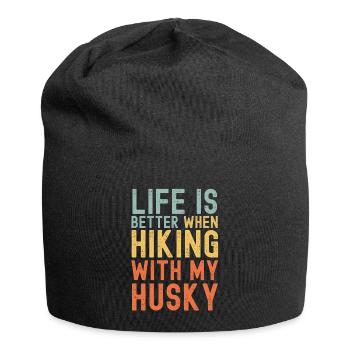 Husky Wanderhund retro - Jersey-Beanie - Schwarz - Vorne