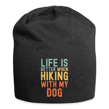Hund Wanderhund retro - Jersey-Beanie - Schwarz - Vorne