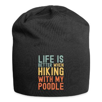 Pudel Wanderhund retro - Jersey-Beanie - Schwarz - Vorne