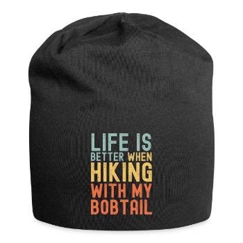 Bobtail Hiking dog retro - Jersey Beanie - black - Front