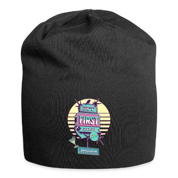 But First Salsa Retro Diner, Vintage, Dance Design - Jersey-Beanie - Schwarz - Vorne