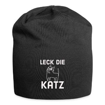 Leck die Katz - Jersey-Beanie - Schwarz - Vorne