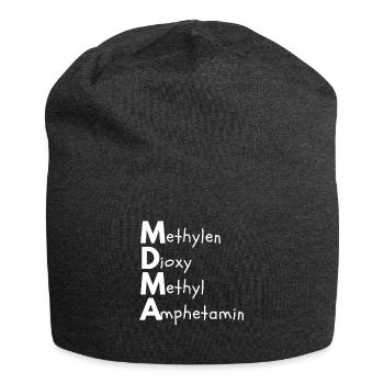 Methylendioxymethylamphetamin - Jersey-Beanie - Anthrazit - Vorne