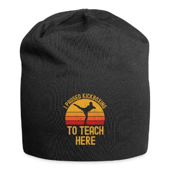 Kickboxen und Lehrer retro vintage - Jersey-Beanie - Schwarz - Vorne