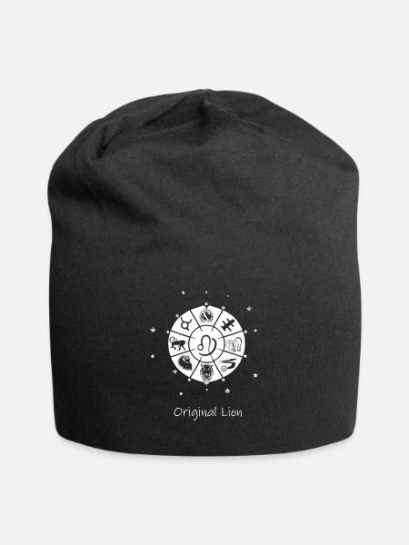 Sternzeichen Löwe 001 weiß - Jersey-Beanie - Schwarz