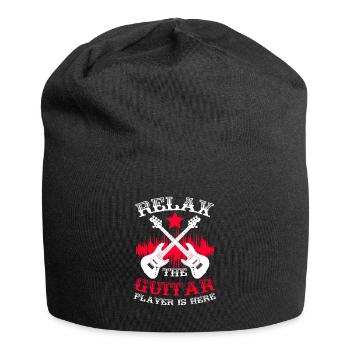 Entspannen Sie sich Der Gitarrist ist da, Gitarristen - Jersey-Beanie - Schwarz - Vorne