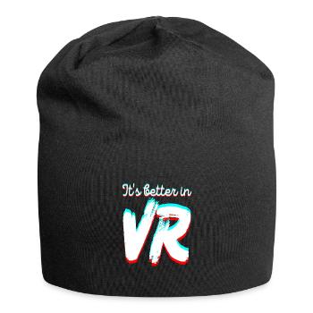 Es ist besser in VR - Virtual Reality - Jersey-Beanie - Schwarz - Vorne
