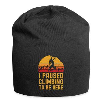 Climbing women retro vintage - Jersey Beanie - black - Front