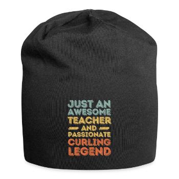Lehrer Curling retro - Jersey-Beanie - Schwarz - Vorne