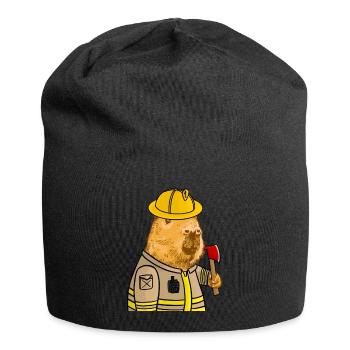 Pompier de Capybara - Bonnet en jersey - noir - Devant