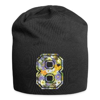 Numero 8 fleur, Équipe Foot, basket université - Bonnet en jersey - noir - Devant