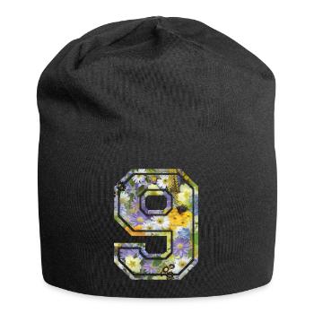 Numero 9 fleur, Équipe Foot, basket université - Bonnet en jersey - noir - Devant