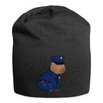 Policeman Capybara - Jersey Beanie - black - Front