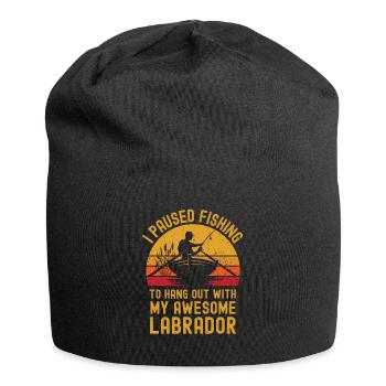 Angeln, Fischen und Labrador - Jersey-Beanie - Schwarz - Vorne