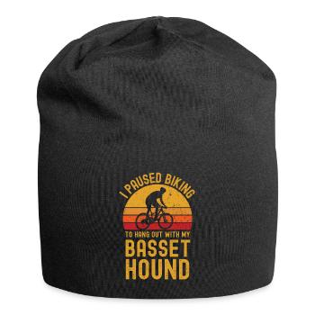 Cycling and Basset Hound - Jersey Beanie - black - Front