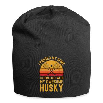 Squash und Husky - Jersey-Beanie - Schwarz - Vorne