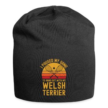 Courge et Welsh Terrier - Bonnet en jersey - noir - Devant