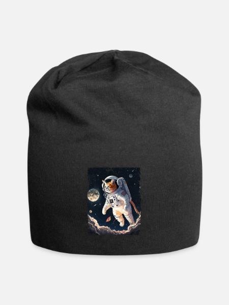 Weltall Katze Spacecat Astronaut - Jersey-Beanie - Schwarz