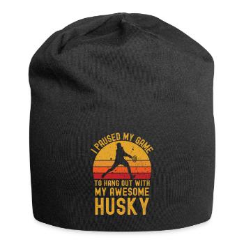Tennis und Husky - Jersey-Beanie - Schwarz - Vorne
