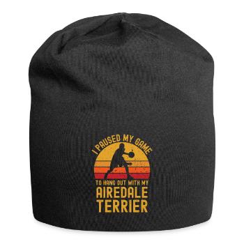 Basketball and Airedale Terrier - Jersey Beanie - black - Front
