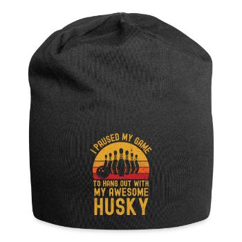Bowling und Husky - Jersey-Beanie - Schwarz - Vorne