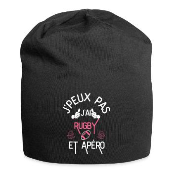 J Peux Pas J Ai Ruby et apero - Bonnet en jersey - noir - Devant