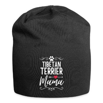 Tibet Terrier Mama - Jersey-Beanie - Schwarz - Vorne