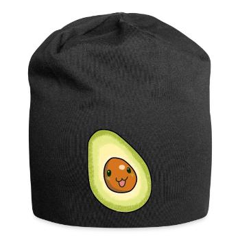 Avocado Frucht naschen Speise Früchte Vitamine - Jersey-Beanie - Schwarz - Vorne
