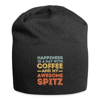 Spitz Kaffee Hund Cafe - Jersey-Beanie - Schwarz - Vorne