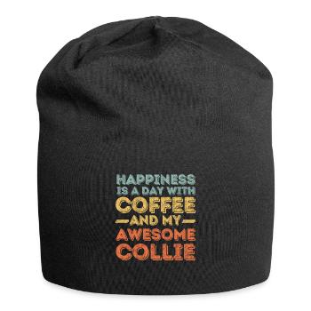 Collie Kaffee Hund Cafe - Jersey-Beanie - Schwarz - Vorne