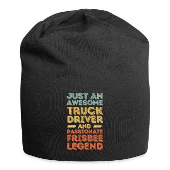 Truck driver Frisbee retro - Jersey Beanie - black - Front