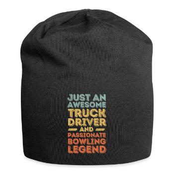 LKW-Fahrer Bowling retro - Jersey-Beanie - Schwarz - Vorne