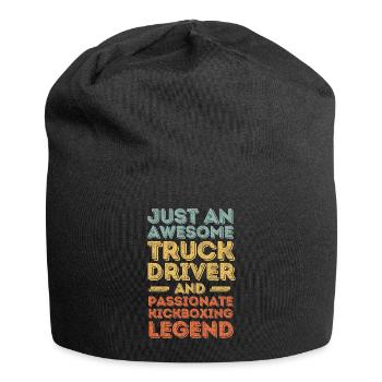 LKW-Fahrer Kickboxen retro - Jersey-Beanie - Schwarz - Vorne
