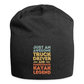 Truck driver kayak retro - Jersey Beanie - black - Front