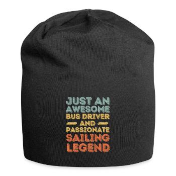 Bus driver sailing retro - Jersey Beanie - black - Front