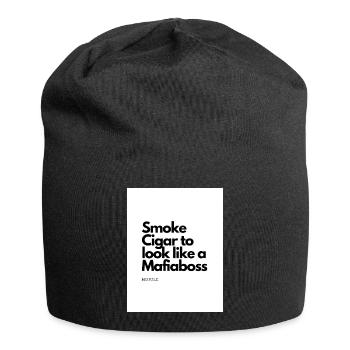 Smoke Cigar to look like a Mafiaboss - Jersey-Beanie - Schwarz - Vorne