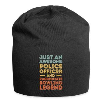 Polizist Bowling retro - Jersey-Beanie - Schwarz - Vorne